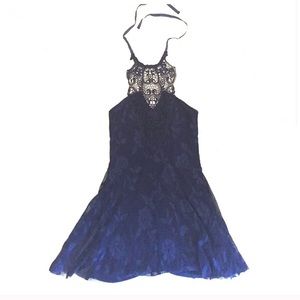 *NEW* Free People Navy Lace Halter Dress